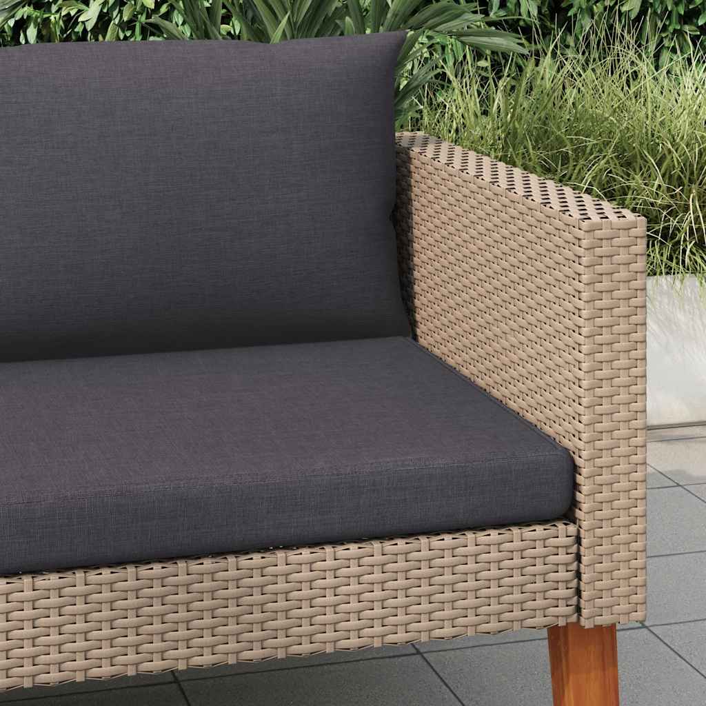 1-personssofa med hynder polyrattan beige