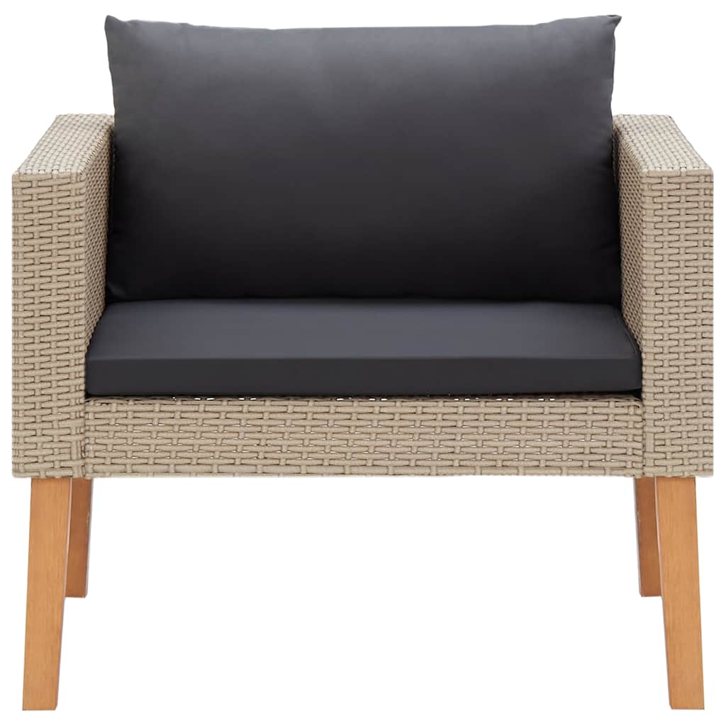 1-personssofa med hynder polyrattan beige