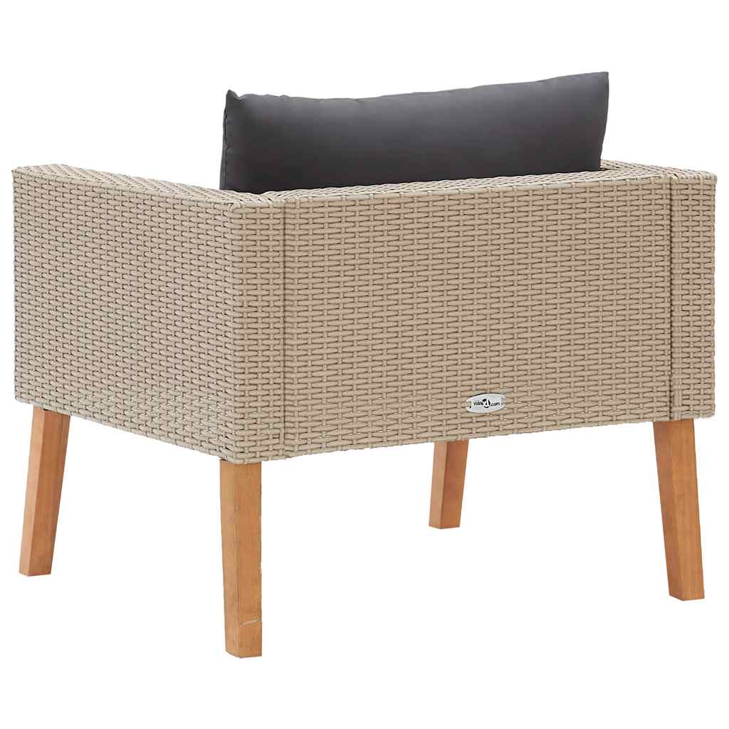 1-personssofa med hynder polyrattan beige