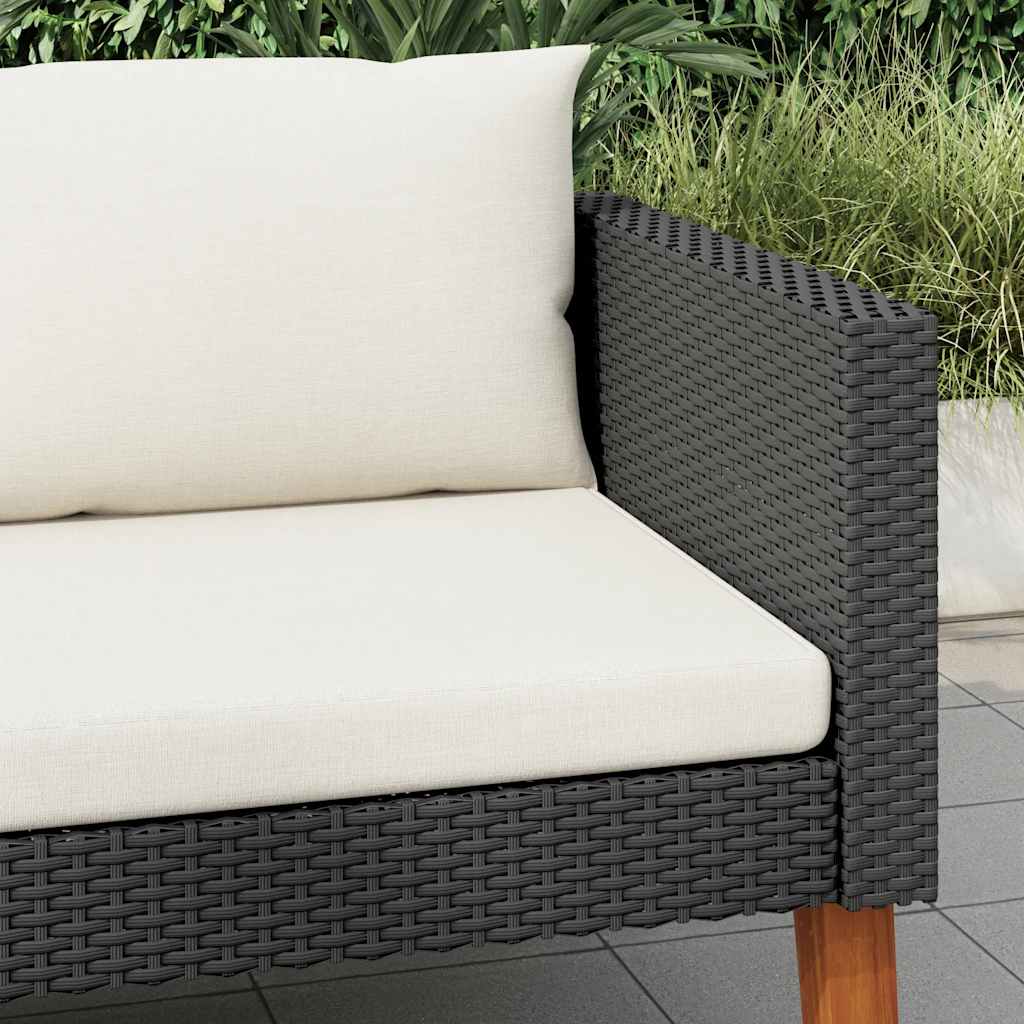 1-personssofa med hynder polyrattan sort