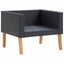 1-personssofa med hynder polyrattan sort