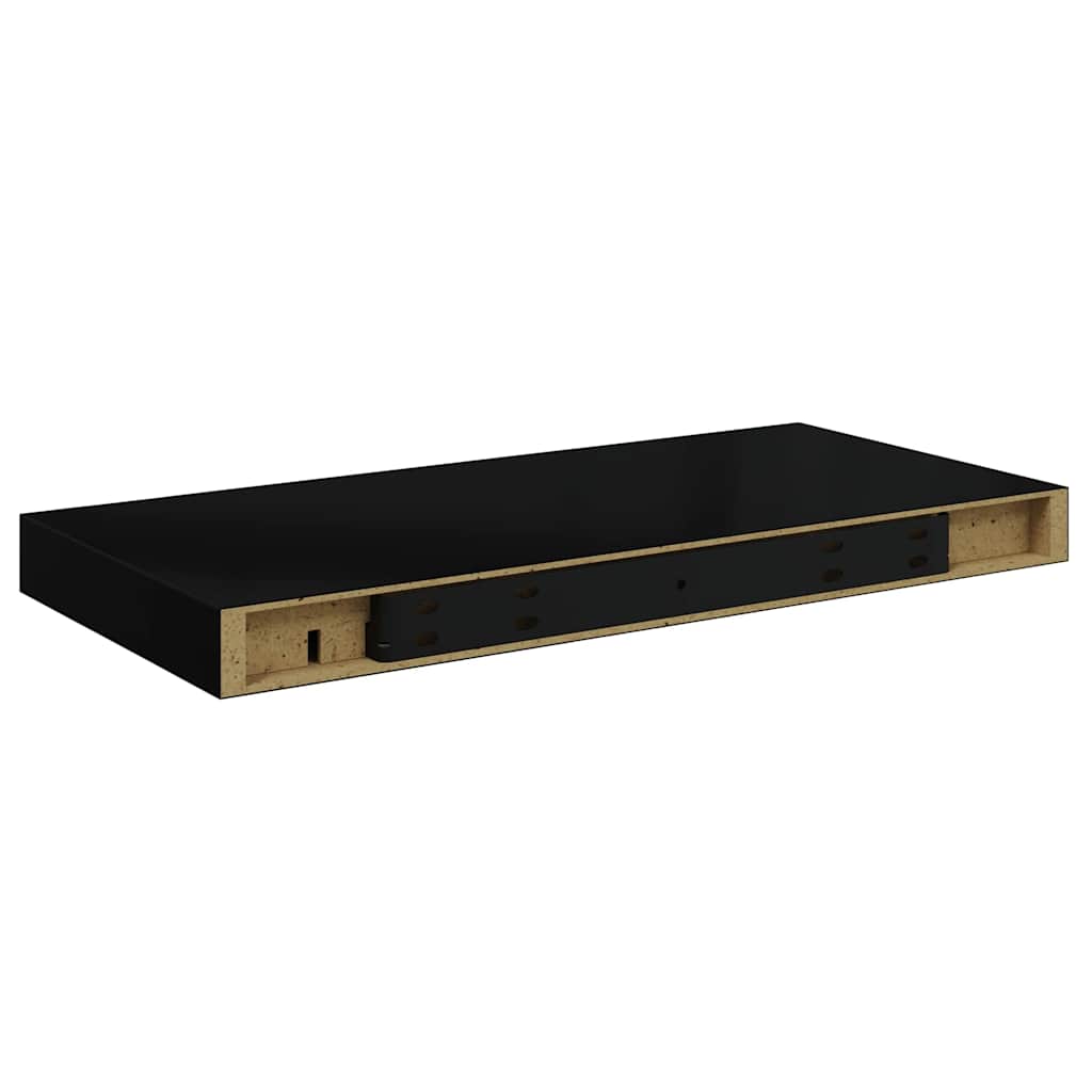 væghylder 4 stk. 50x23,5x3,8 cm MDF sort højglans