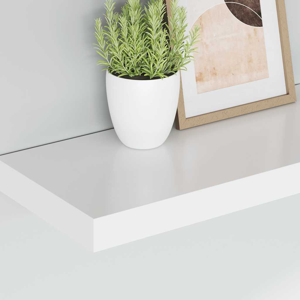 væghylder 2 stk. 50x23,5x3,8 cm MDF hvid