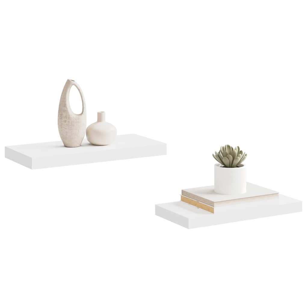 væghylder 2 stk. 50x23,5x3,8 cm MDF hvid