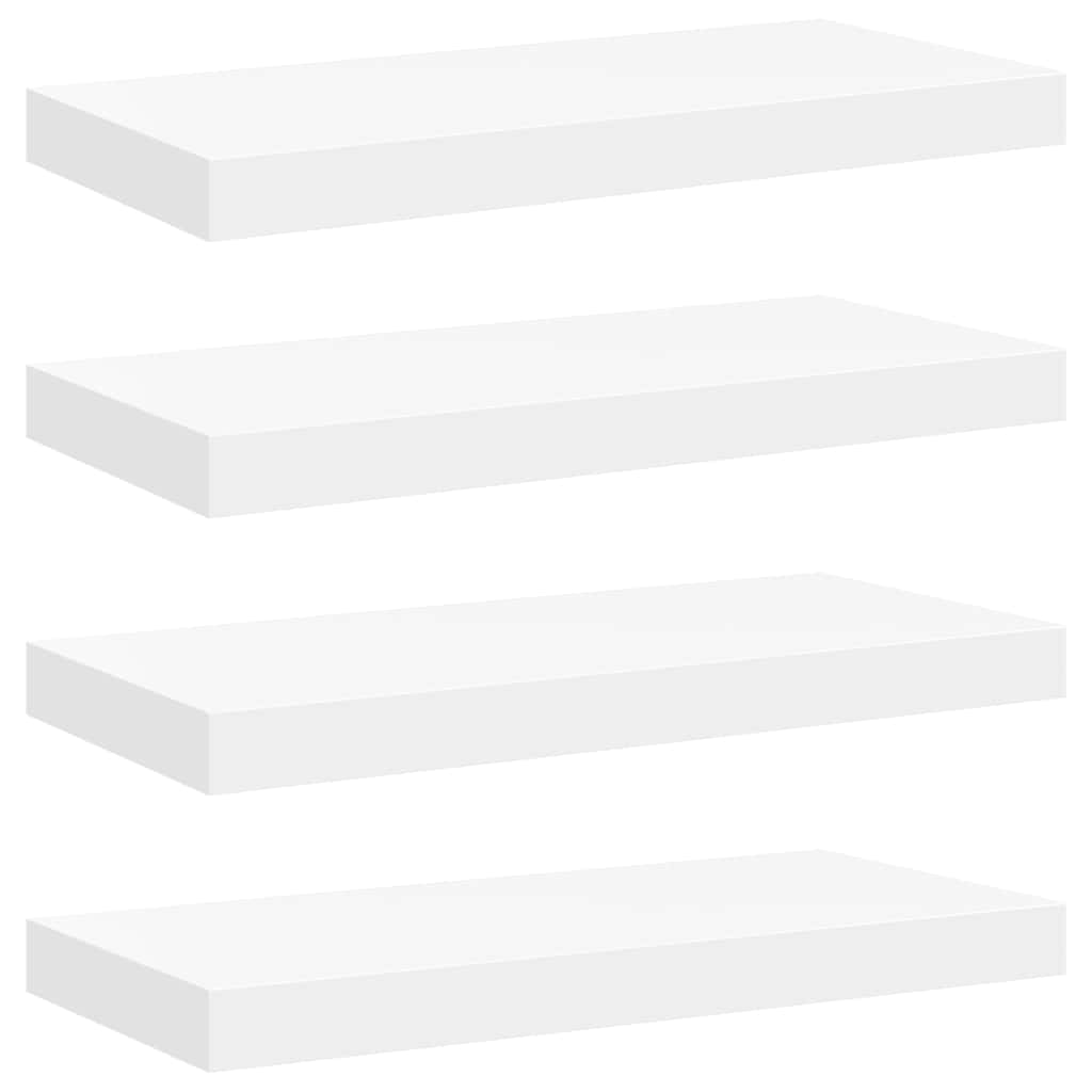 svævehylder 4 stk. 50x23,5x3,8 cm MDF hvid