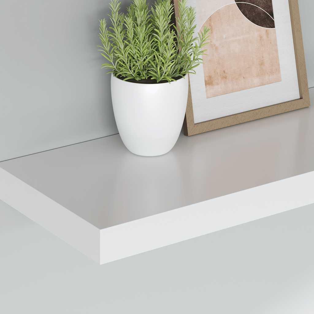 væghylder 2 stk. 60x23,5x3,8 cm MDF hvid