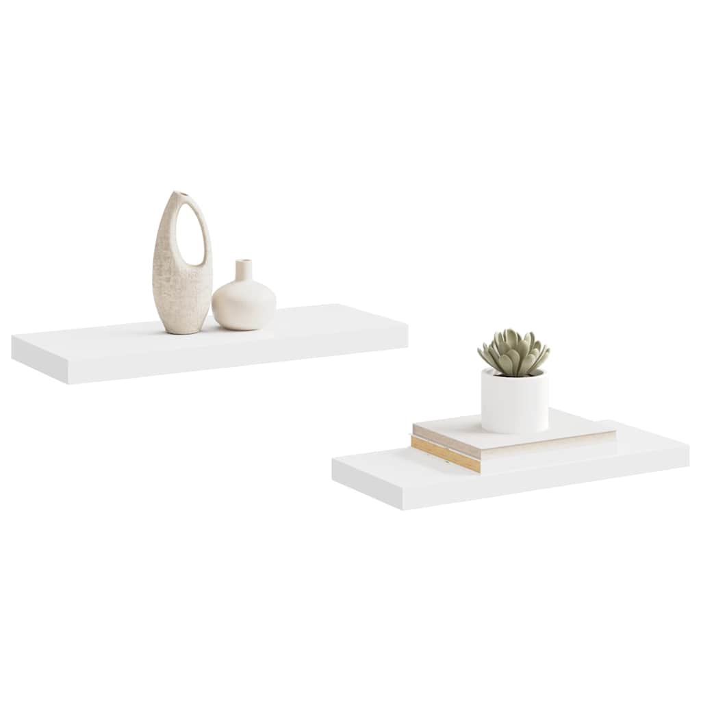 væghylder 2 stk. 60x23,5x3,8 cm MDF hvid