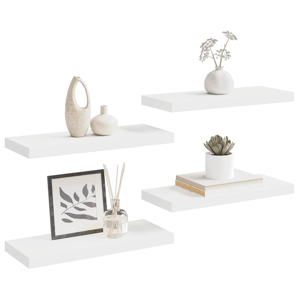væghylder 4 stk. 60x23,5x3,8 cm MDF hvid