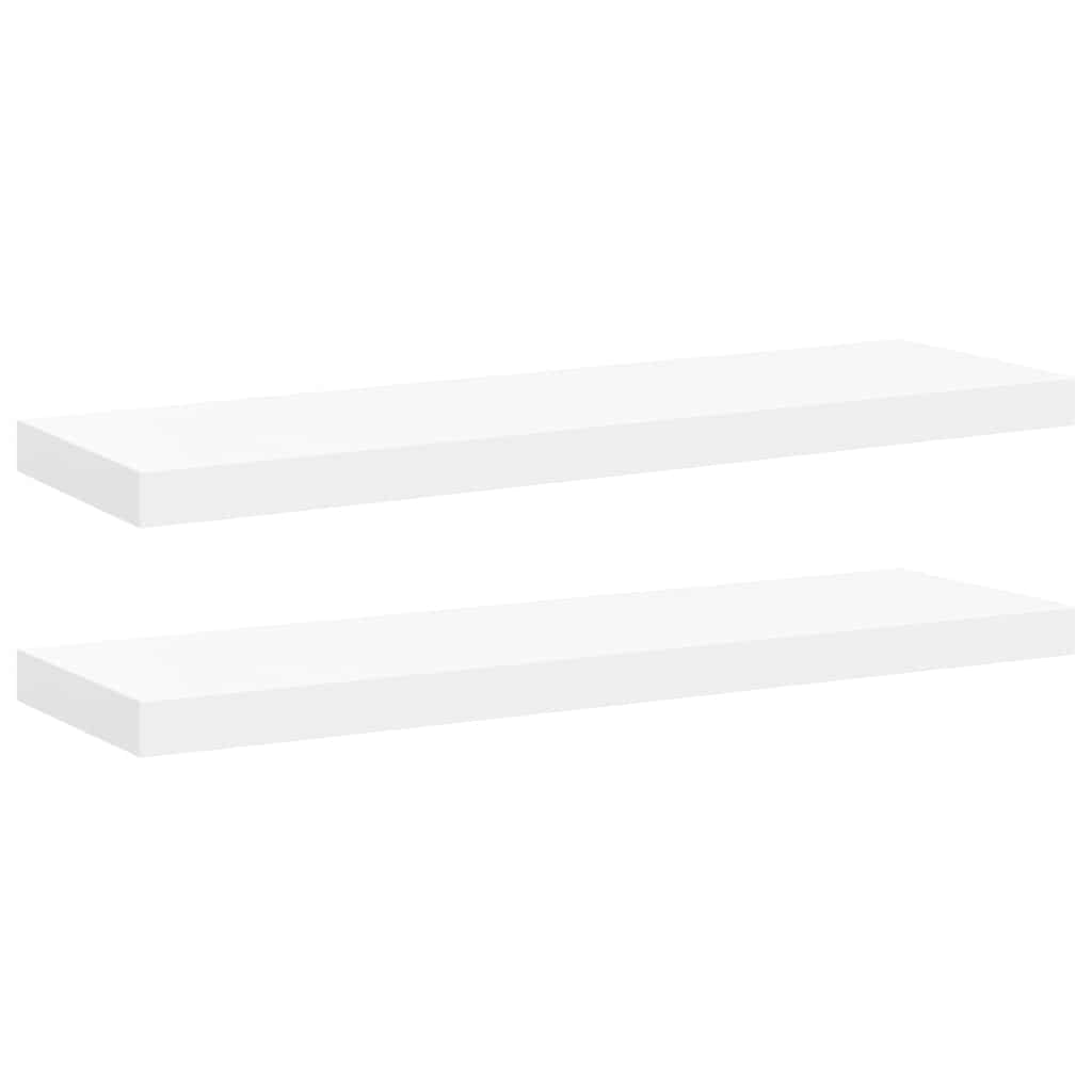 væghylder 2 stk. 80x23,5x3,8 cm MDF hvid