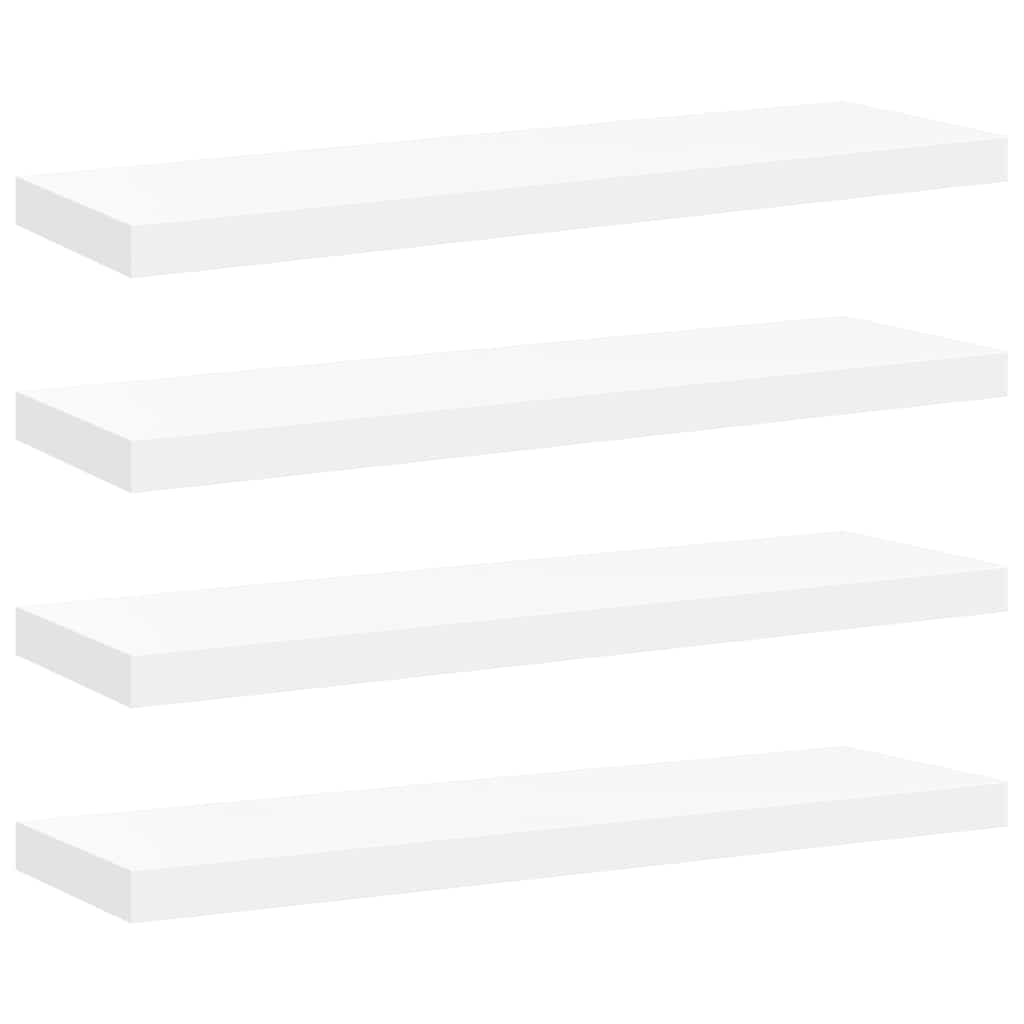 væghylder 4 stk. 80x23,5x3,8 cm MDF hvid