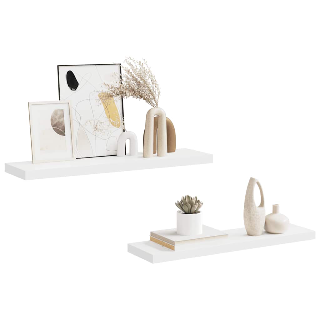 væghylder 2 stk. 90x23,5x3,8 cm MDF hvid