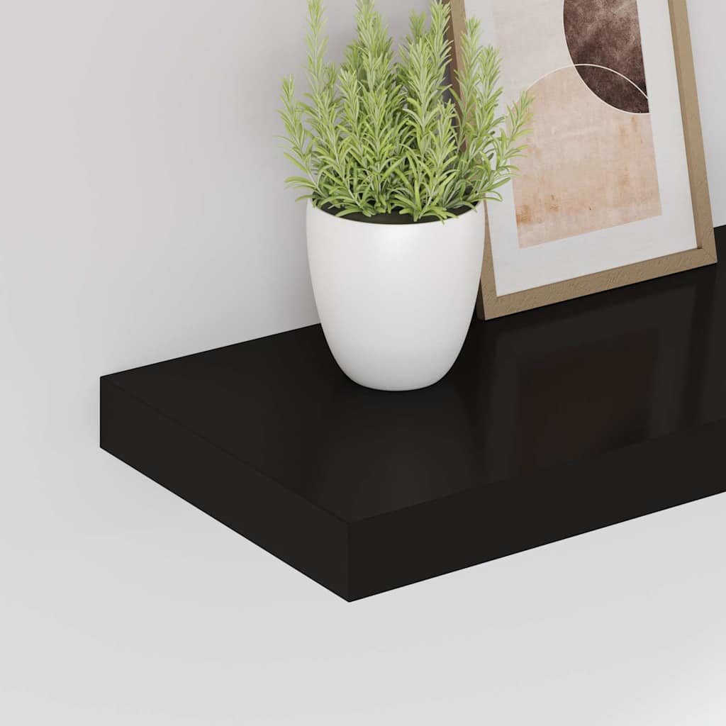 væghylder 4 stk. 50x23,5x3,8 cm MDF sort