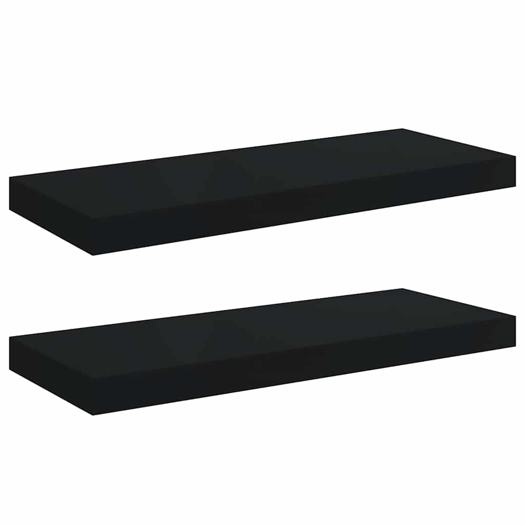væghylder 2 stk. 60x23,5x3,8 cm MDF sort
