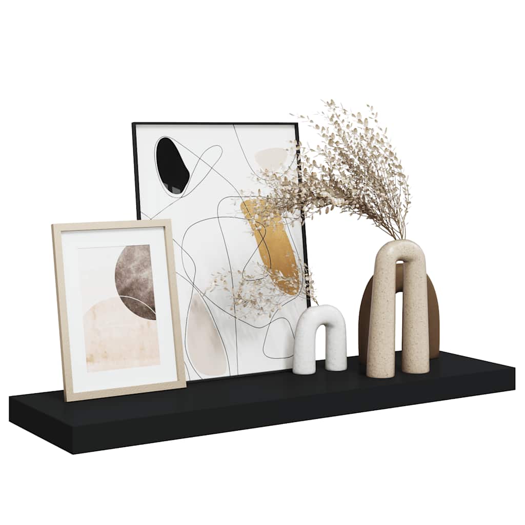 væghylde 80x23,5x3,8 cm MDF sort