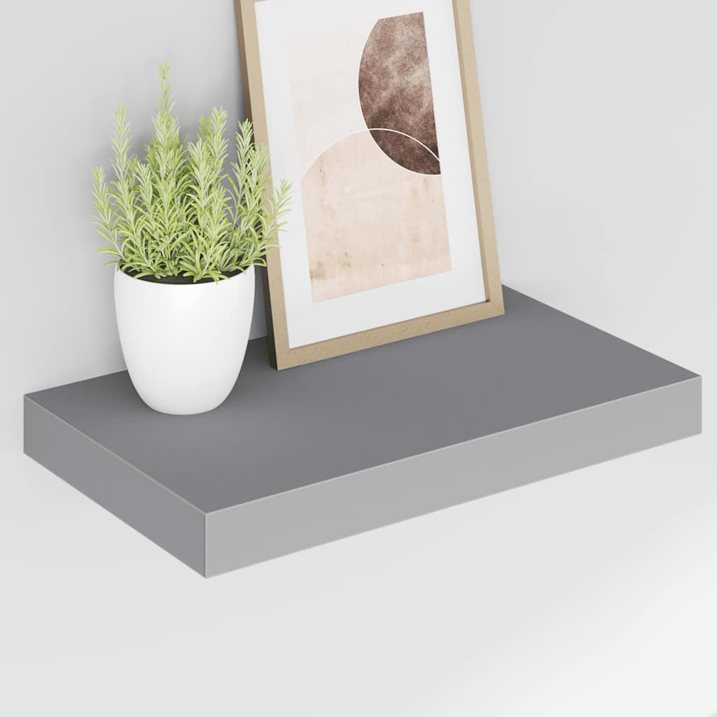 væghylder 2 stk. 40x23,5x3,8 cm MDF grå