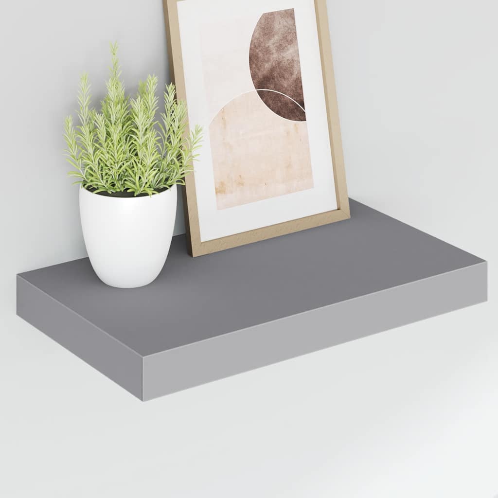 væghylder 4 stk. 40x23,5x3,8 cm MDF grå