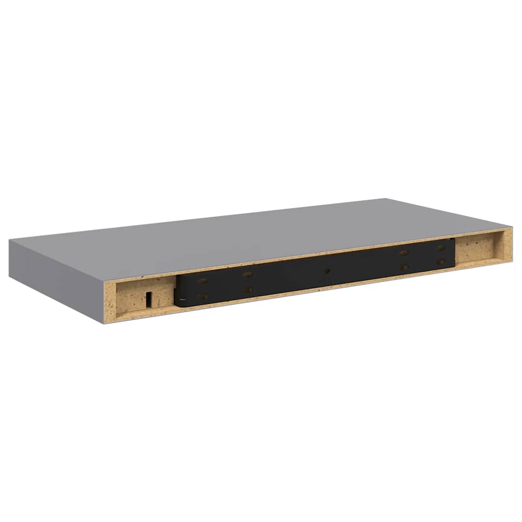 væghylder 2 stk. 50x23,5x3,8 cm MDF grå