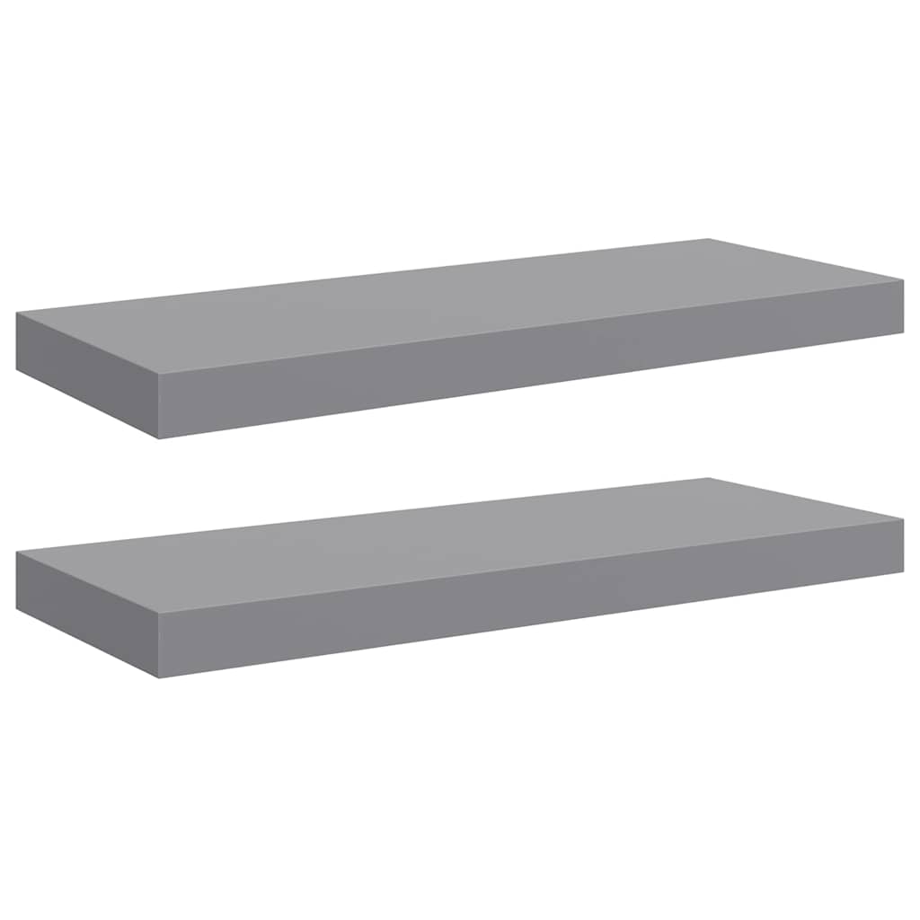 væghylder 2 stk. 60x23,5x3,8 cm MDF grå