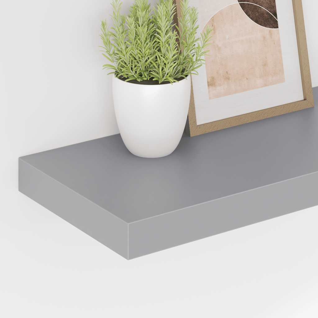 væghylder 2 stk. 60x23,5x3,8 cm MDF grå