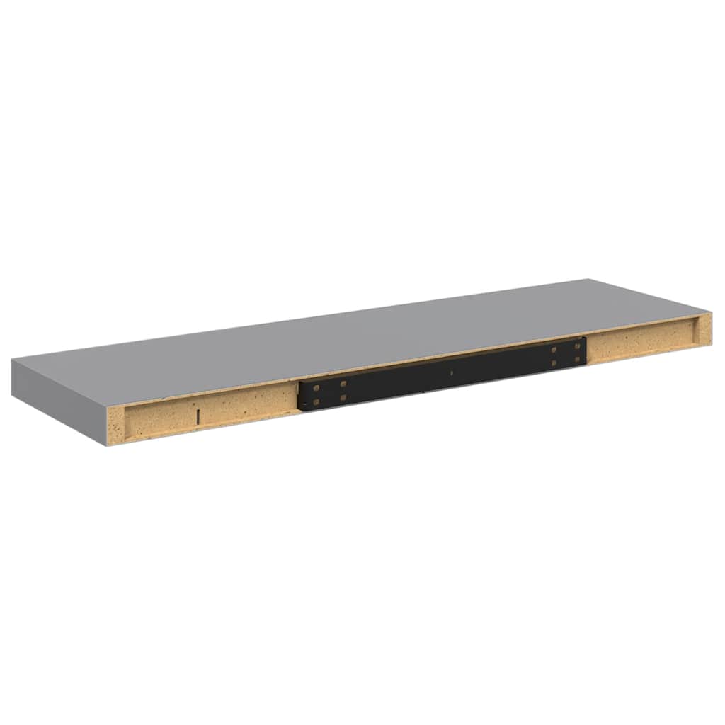 væghylder 4 stk. 80x23,5x3,8 cm MDF grå