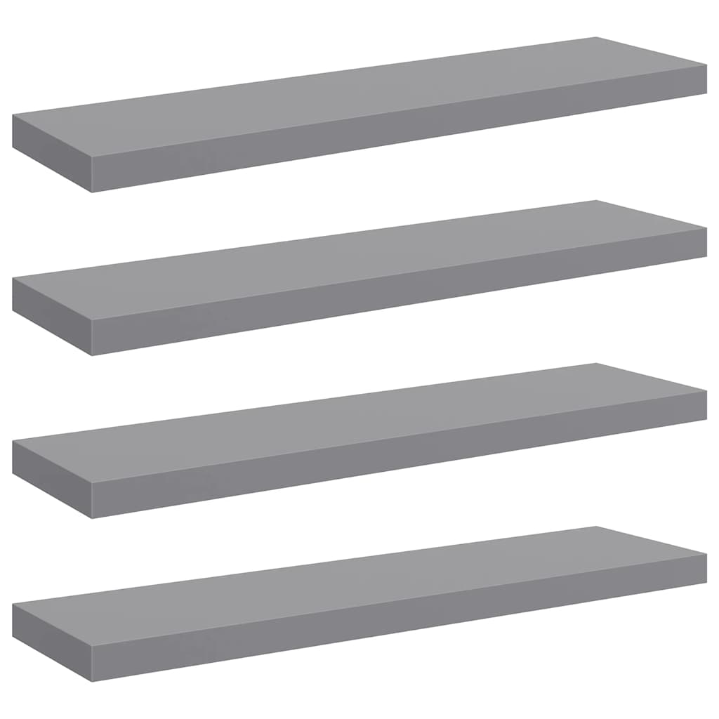 svævehylder 4 stk. 90x23,5x3,8 cm MDF grå