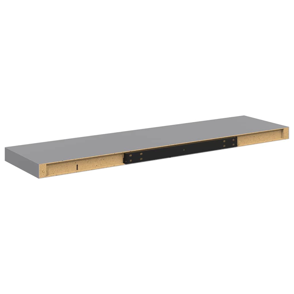 svævehylder 4 stk. 90x23,5x3,8 cm MDF grå