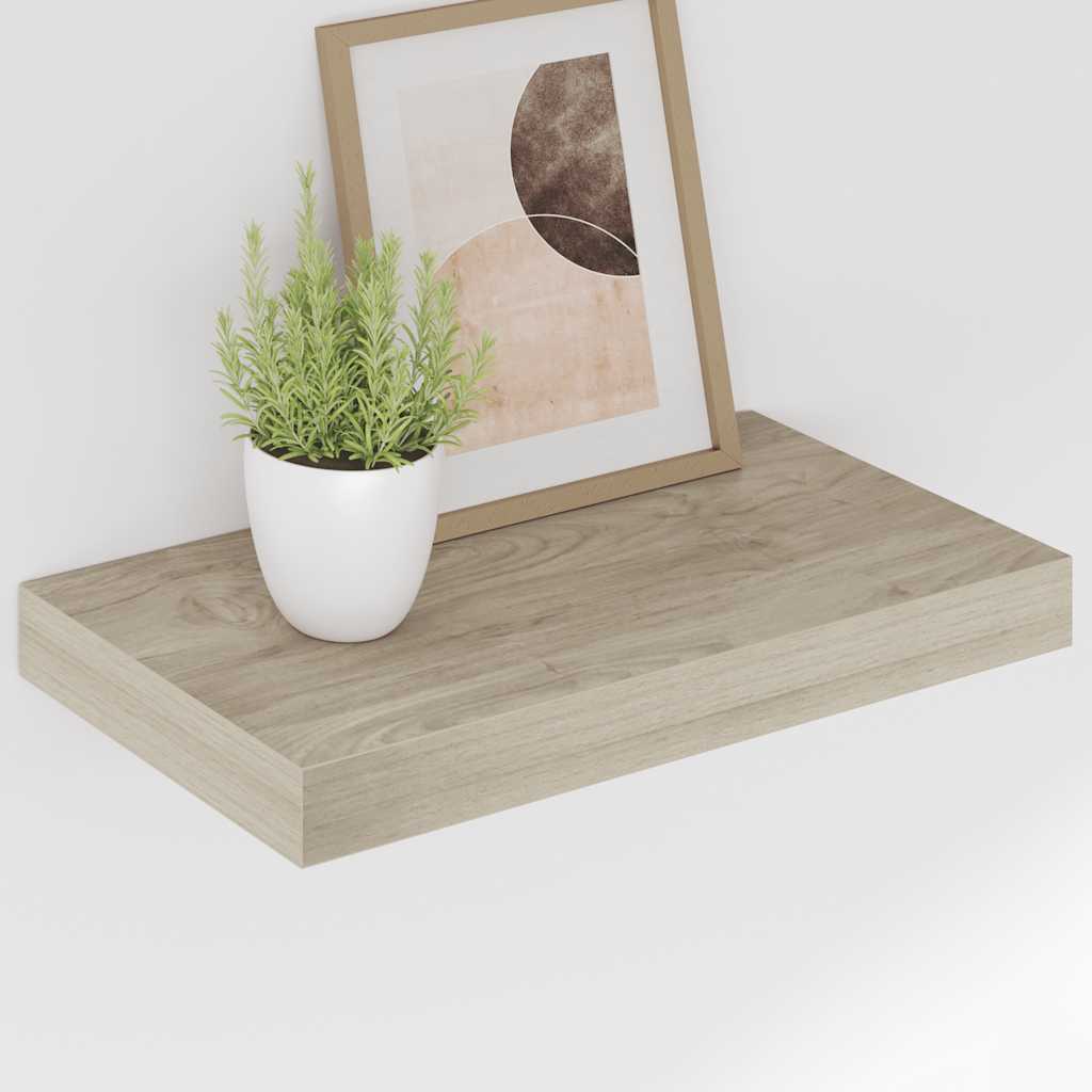 væghylder 2 stk. 40x23,5x3,8 cm MDF egetræsfarve