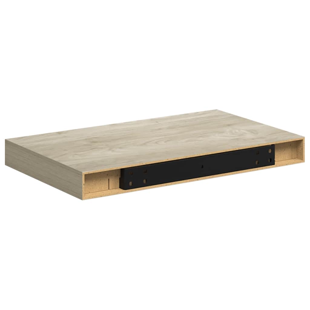 væghylder 2 stk. 40x23,5x3,8 cm MDF egetræsfarve