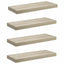 væghylder 4 stk. 60x23,5x3,8 cm MDF egetræsfarve