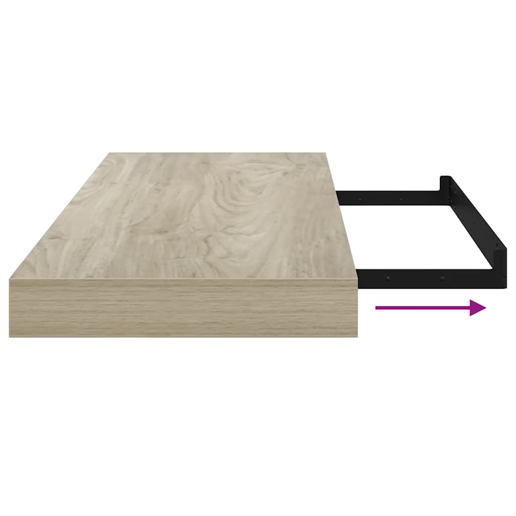 væghylder 4 stk. 60x23,5x3,8 cm MDF egetræsfarve