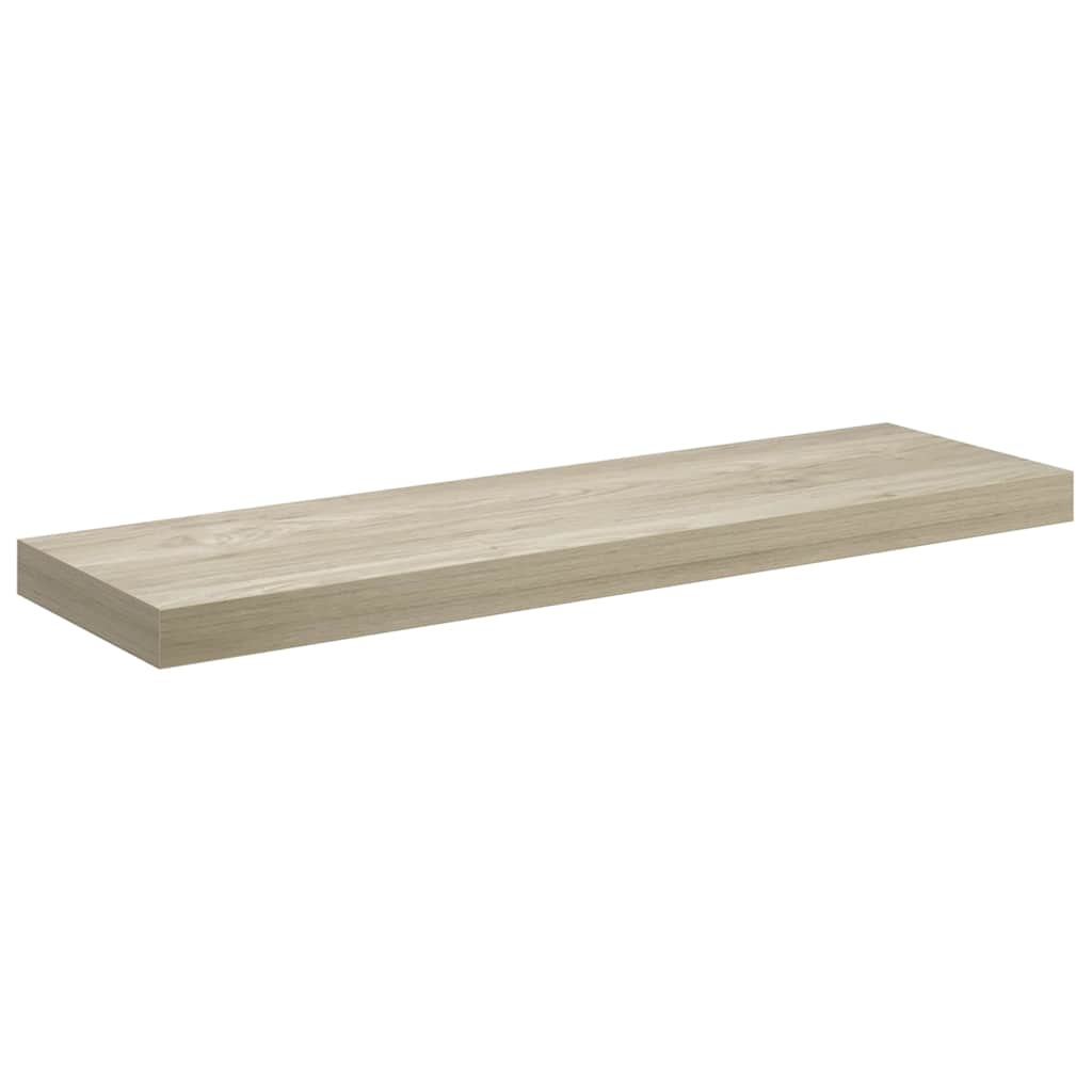 væghylder 2 stk. 80x23,5x3,8 cm MDF egetræsfarve