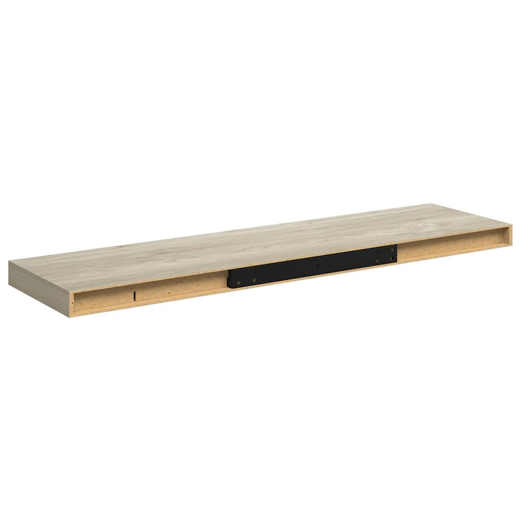 væghylder 2 stk. 90x23,5x3,8 cm MDF egetræsfarve