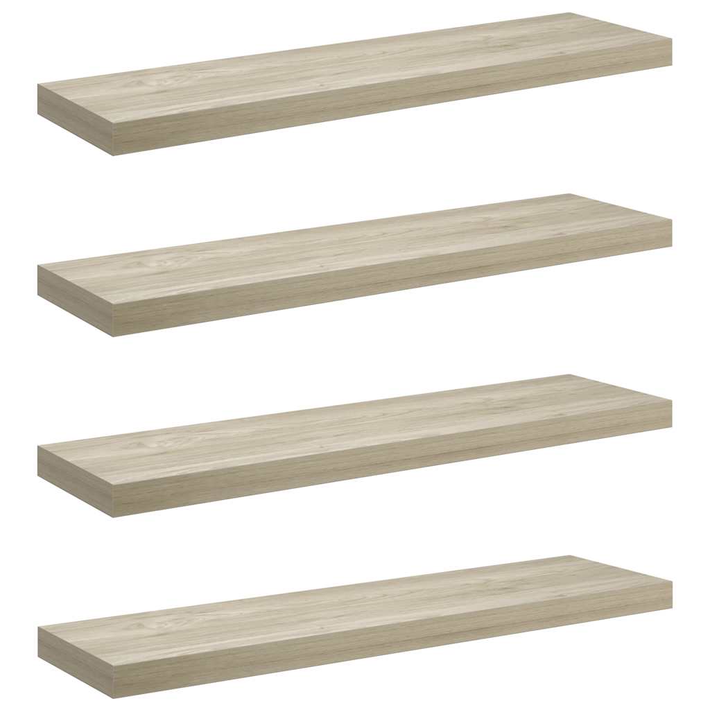 væghylder 4 stk. 90x23,5x3,8 cm MDF egetræsfarve
