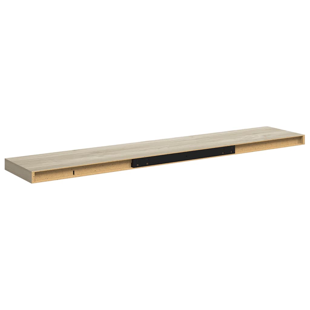 væghylder 2 stk. 120x23,5x3,8 cm MDF egetræsfarve