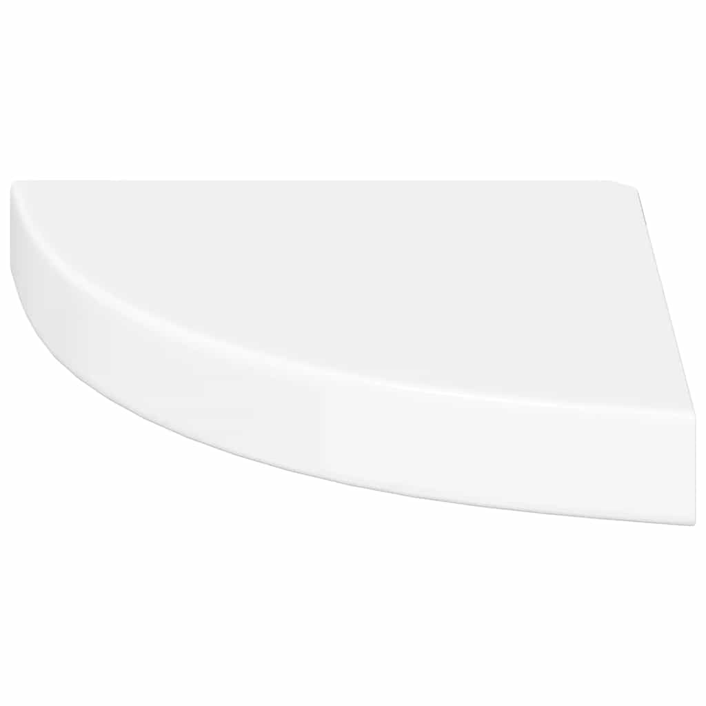 svævende hjørnehylde højglans hvid 25x25x3,8 cm MDF