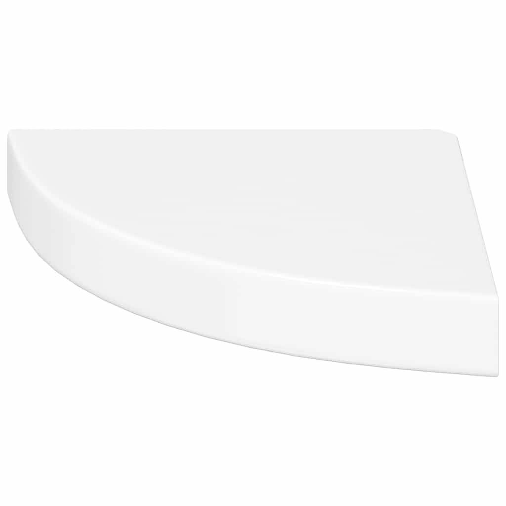 svævende hjørnehylder 2 stk. højglans hvid 25x25x3,8 cm MDF