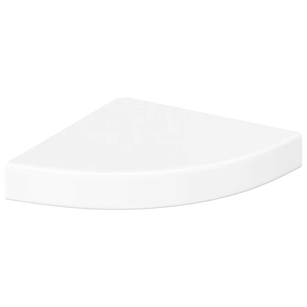 svævende hjørnehylder 4 stk. højglans hvid 25x25x3,8 cm MDF