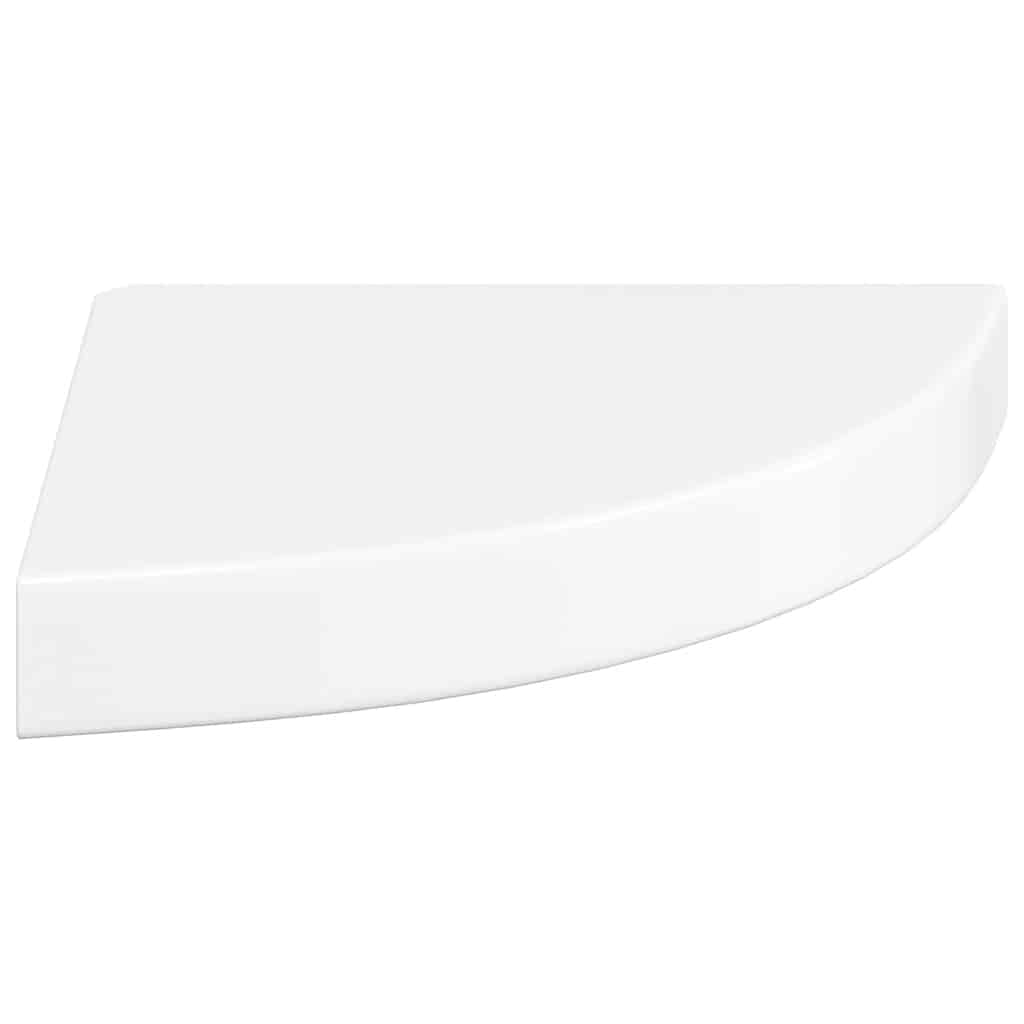 svævende hjørnehylder 4 stk. højglans hvid 25x25x3,8 cm MDF