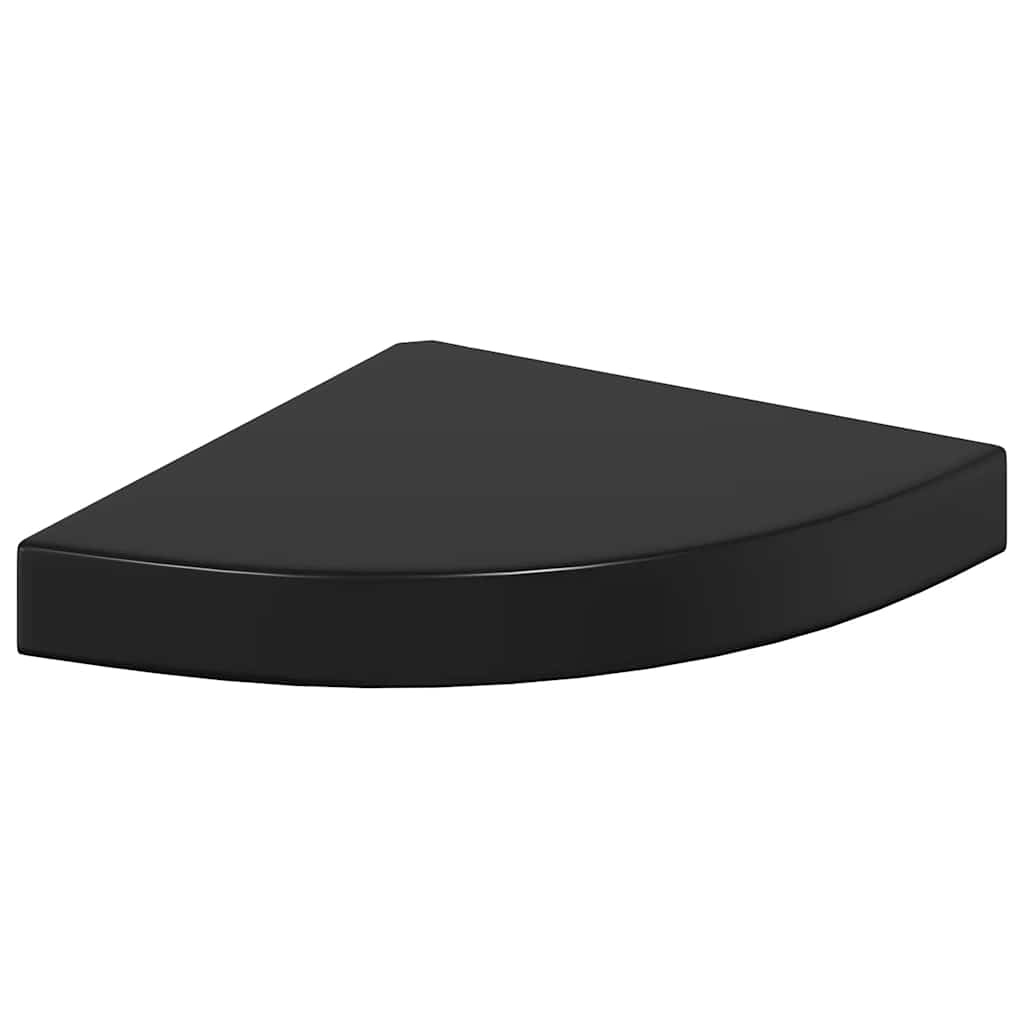 hjørnehylder 4 stk. 25x25x3,8 cm MDF sort højglans