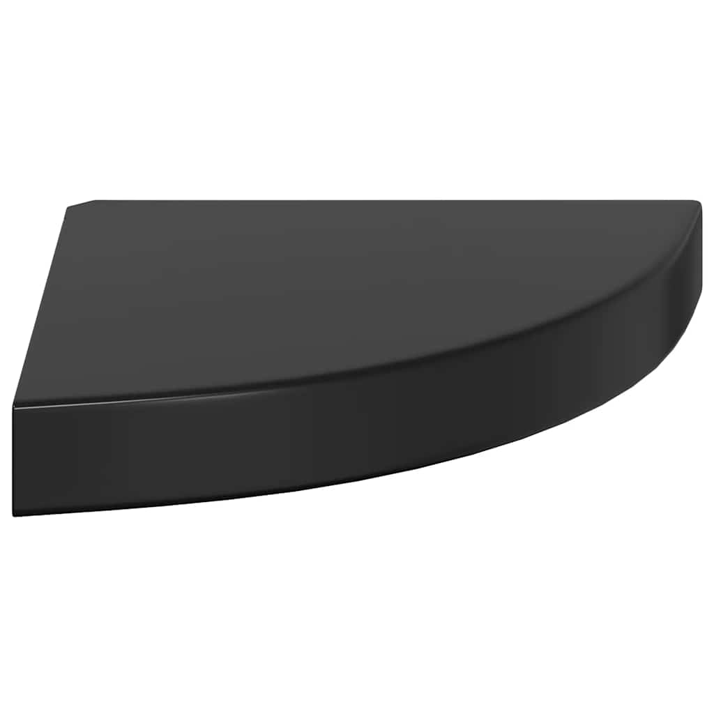 hjørnehylder 4 stk. 25x25x3,8 cm MDF sort højglans