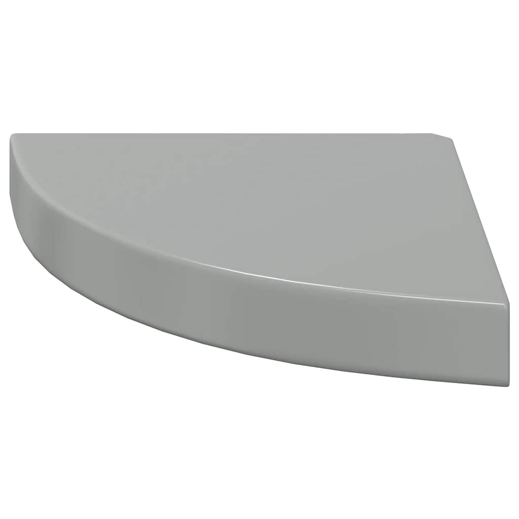 hjørnehylde 25x25x3,8 cm MDF grå højglans