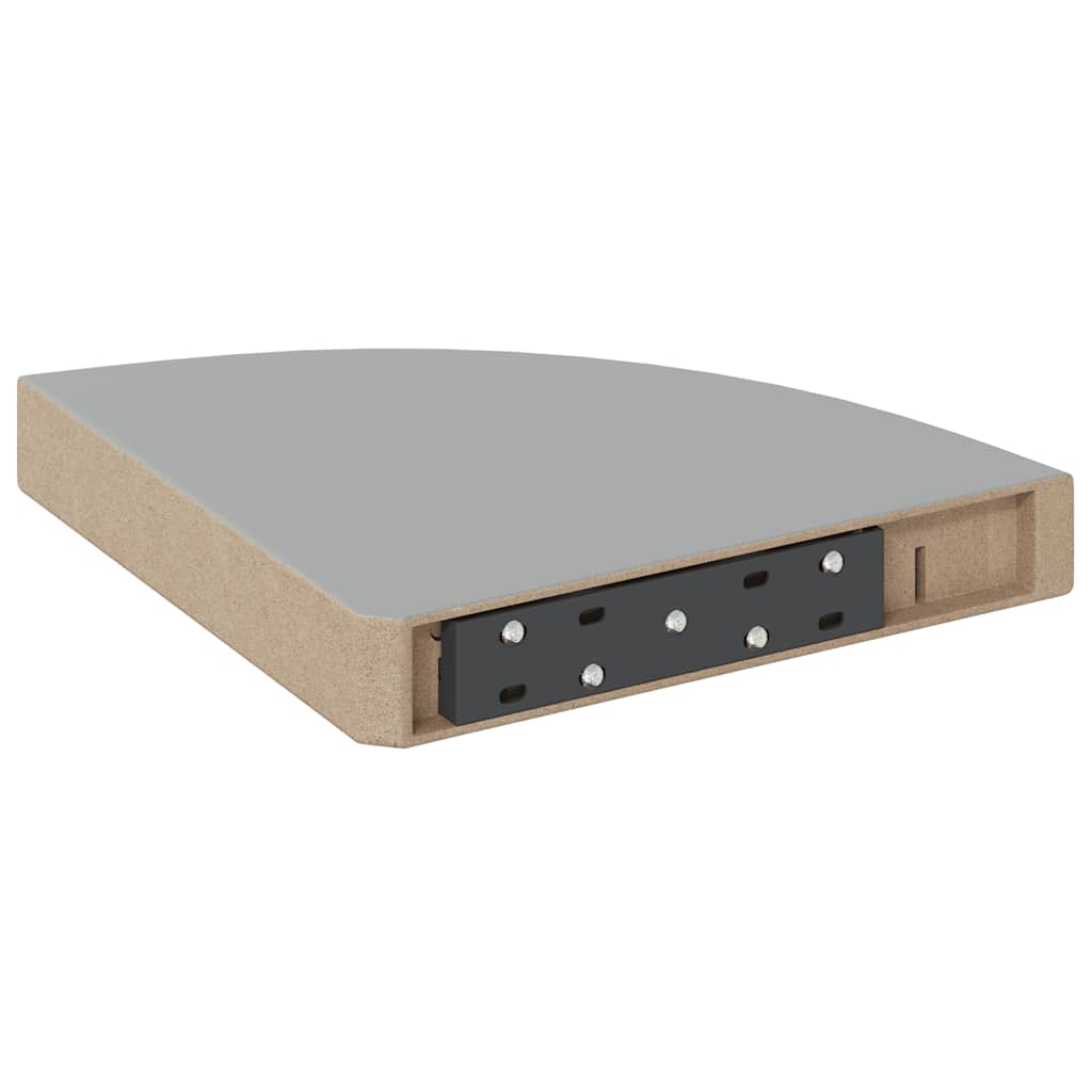 hjørnehylde 25x25x3,8 cm MDF grå højglans