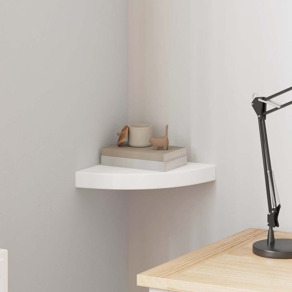 hjørnehylde 25x25x3,8 cm MDF hvid