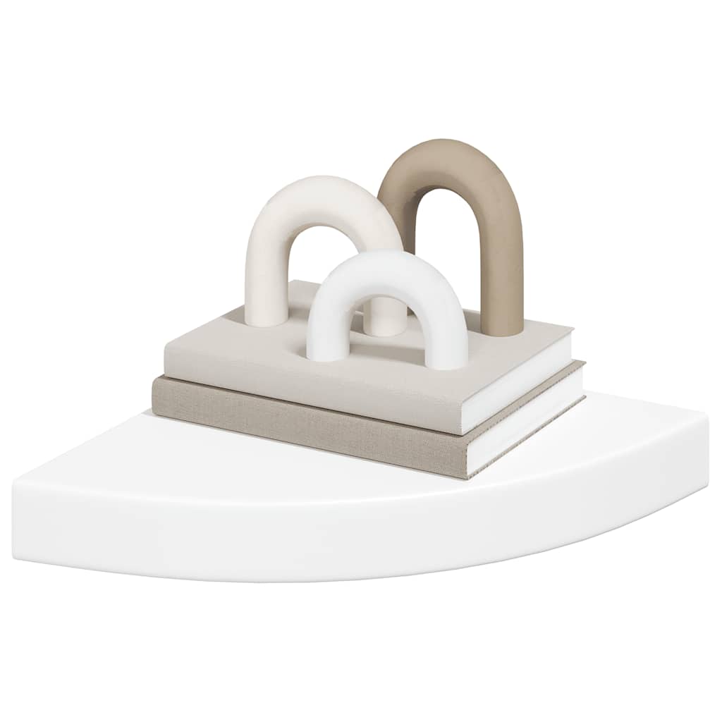 hjørnehylder 4 stk. 25x25x3,8 cm MDF hvid
