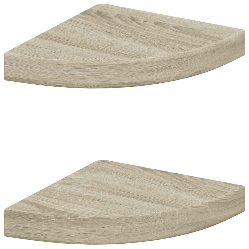 hjørnehylder 2 stk. 25x25x3,8 cm MDF sort
