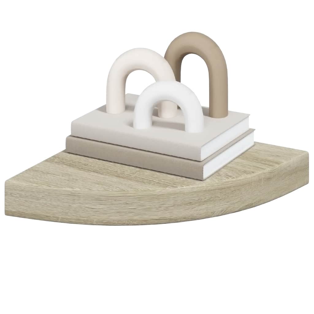 hjørnehylder 4 stk. 25x25x3,8 cm MDF egetræsfarvet