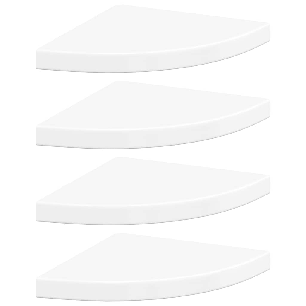 hjørnehylder 4 stk. 35x35x3,8 cm MDF hvid højglans