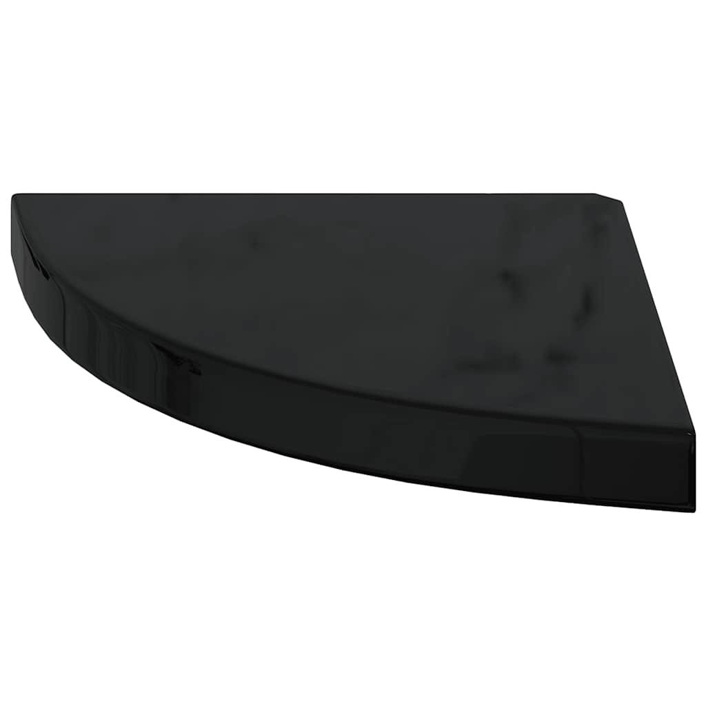 hjørnehylder 2 stk. 35x35x3,8 cm MDF sort højglans
