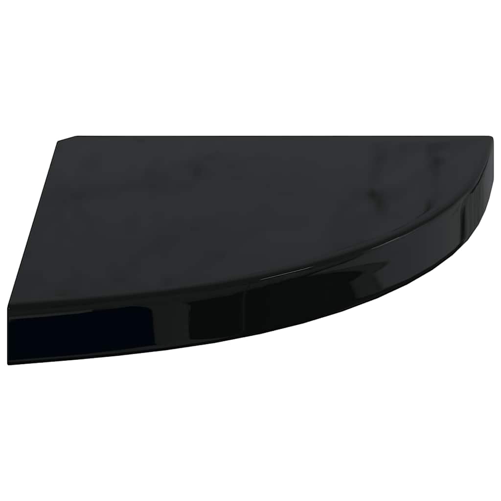 hjørnehylder 2 stk. 35x35x3,8 cm MDF sort højglans