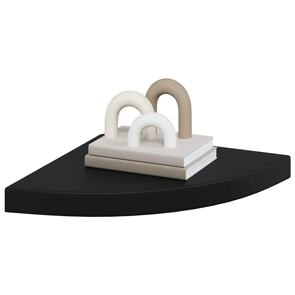 hjørnehylder 2 stk. 35x35x3,8 cm MDF sort
